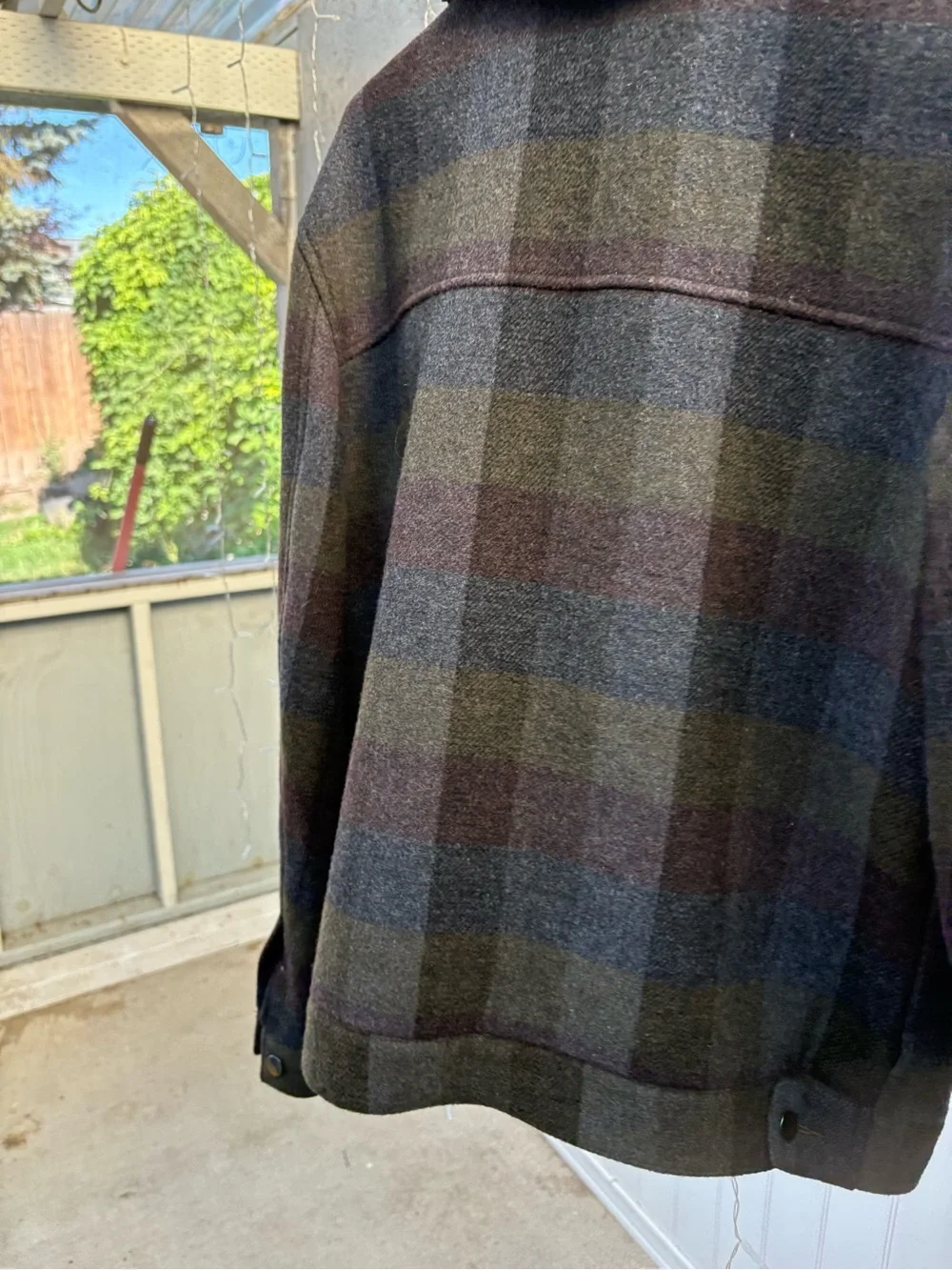 Topman Multicolor Plaid Field Jacket with Black Sherpa Collar